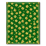Floral Vintage Green Golden Shamrock Emerald Green Area Rug