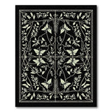 Vintage Butterfly Fern Black Area Rug