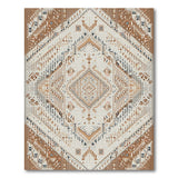 Beige Tan Geometric Heritage Tribal Rug