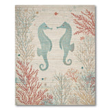 Teal Seahorses Coastal Area Rug