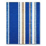 Blue and Teal Navy Blue Vertical Striped Area Rug