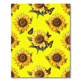 Vibrant Yellow Sunflower Butterfly Pattern Area Rug