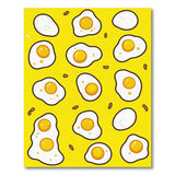 Playful Yellow Fried Egg Washable Low Pile Area Rug