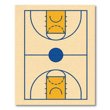 Geometric Basketball Court Line Art Rug