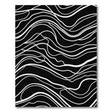 Black and White Wavy Lines Black White Abstract Area Rug
