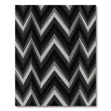 Zigzag Chevron Black White Geometric Area Rug