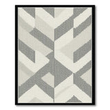 Modern Grey Zigzag Geometric Area Rug