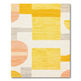 Vibrant Yellow Abstract Geometric Area Rug