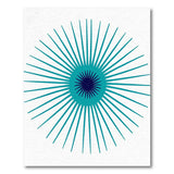 Teal Sunburst Radial Geometric Rug