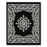 Ornate Medallion Ornate Black White Persian Medallion Rug