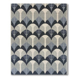 Navy Blue Arch Geometric Area Rug