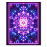 Neon Cosmic Mandala Area Rug