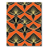 Bold Orange Art Deco Fan Geometric Area Rug