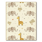Cute Elephant Giraffe Nursery Rug