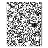 Intricate Swirl Black White Abstract Area Rug