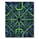 Neon Green Highway Interchange Area Rug