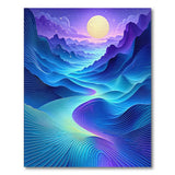 Blue Teal Abstract Mountain Flow Area Rug