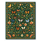 Emerald Butterfly Meadow Floral Area Rug