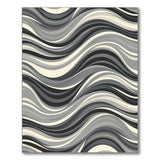 Grey Wavy Grey Wavy Abstract Area Rug
