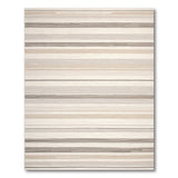 Geometric Modern Beige Grey Horizontal Striped Area Rug