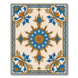 Ornate Blue Gold Persian Medallion Area Rug