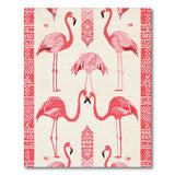 Coastal Beach Pink Flamingo Coastal Area Rug