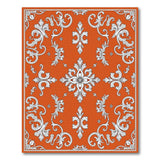 Ornate Orange Persian Floral Area Rug