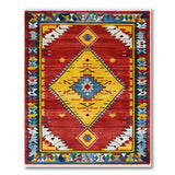 Bold Red Southwestern Diamond Motif Rug