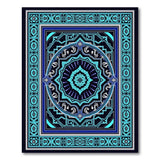 Teal Navy Mandala Persian Area Rug
