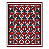 Bold Geometric Red Navy Area Rug