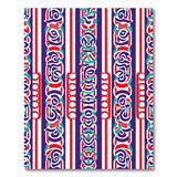 Vibrant Red Purple Teal Tribal Striped Rug