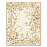 Vintage Cream Floral Framed Area Rug