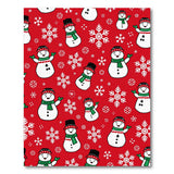 Kids Cartoon Festive Cartoon Snowmen Red Area Rug