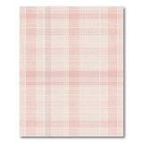 Blush Pink Plaid Check Area Rug
