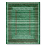 Emerald Green Geometric Abstract Green Area Rug