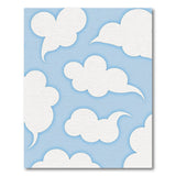 Playful Cartoon Clouds Blue Area Rug