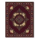 Red Ornate Persian Medallion Traditional Persian Area Rug