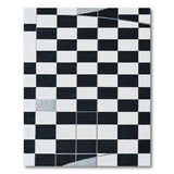 Black White Textured Checkered Area Rug