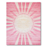 Vibrant Pink Sunburst Geometric Area Rug
