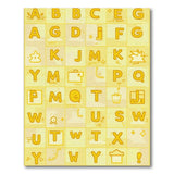 Playful Yellow Cartoon Alphabet Kids Rug