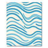Coastal Blue Waves Area Rug