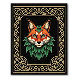 Ornate Red Fox with Leaf Mane Area Rug
