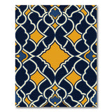 Navy and Gold Moroccan Trellis Area Rug