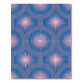 Blue Pink Starburst Geometric Area Rug