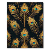 Golden Peacock Feathers Area Rug