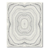 Modern Grey Concentric Line Abstract Rug