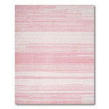 Blush Pink White Horizontal Striped Area Rug