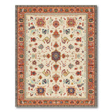 Traditional Persian Ivory Multi-Color Area Rug