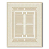 Beige Geometric Greek Key Border Area Rug