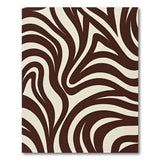 Wavy Brown Zebra Stripe Area Rug